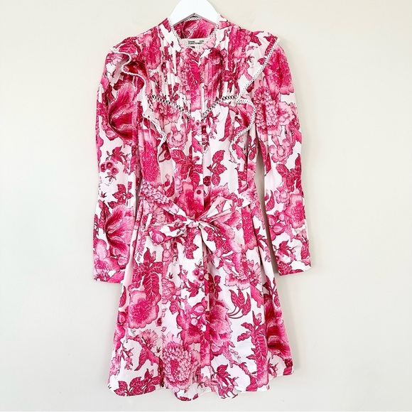DVF Sandrah ruffled floral-print cotton-poplin mini dress - Picture 5 of 14